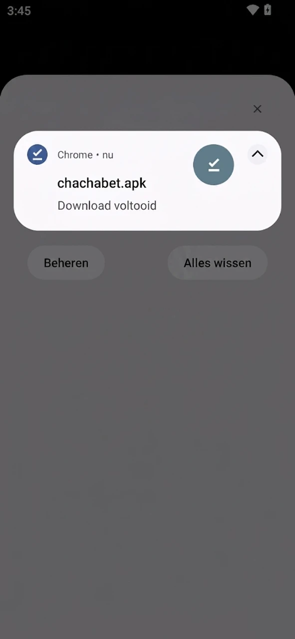 Open het nieuwe installatiebestand om de Chachabet Android app bij te werken.