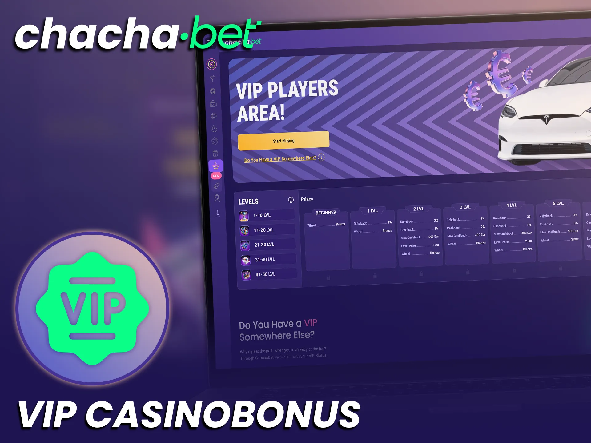 Word een elite speler en profiteer van de speciale VIP bonussen bij ChachaBet.