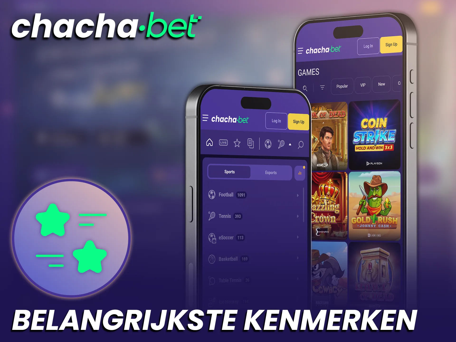 Ontdek de unieke kenmerken van de functionele Chachabet iOS App.