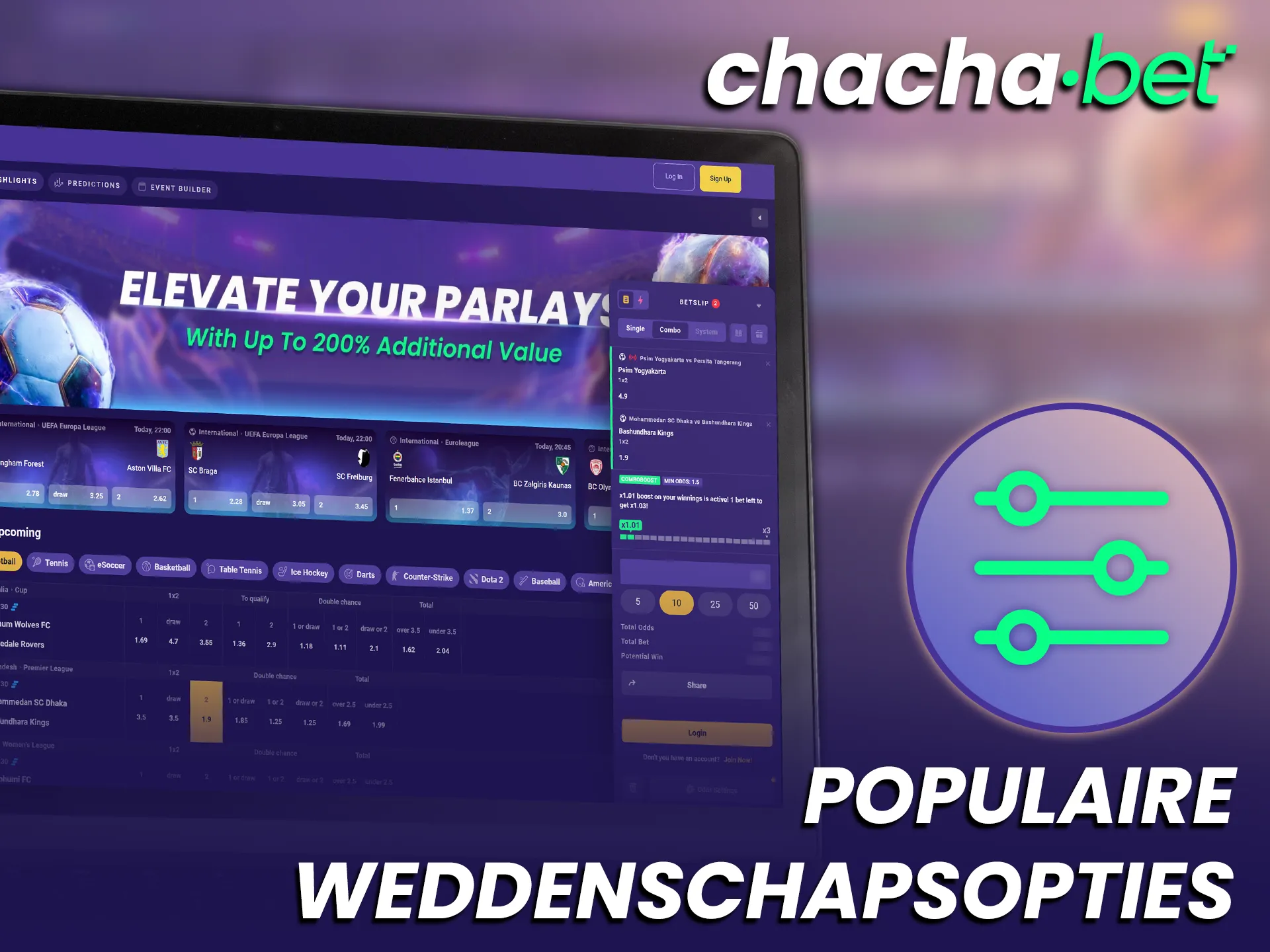 Bekijk de meest populaire wedopties bij ChachaBet voor al je sporten activiteiten.