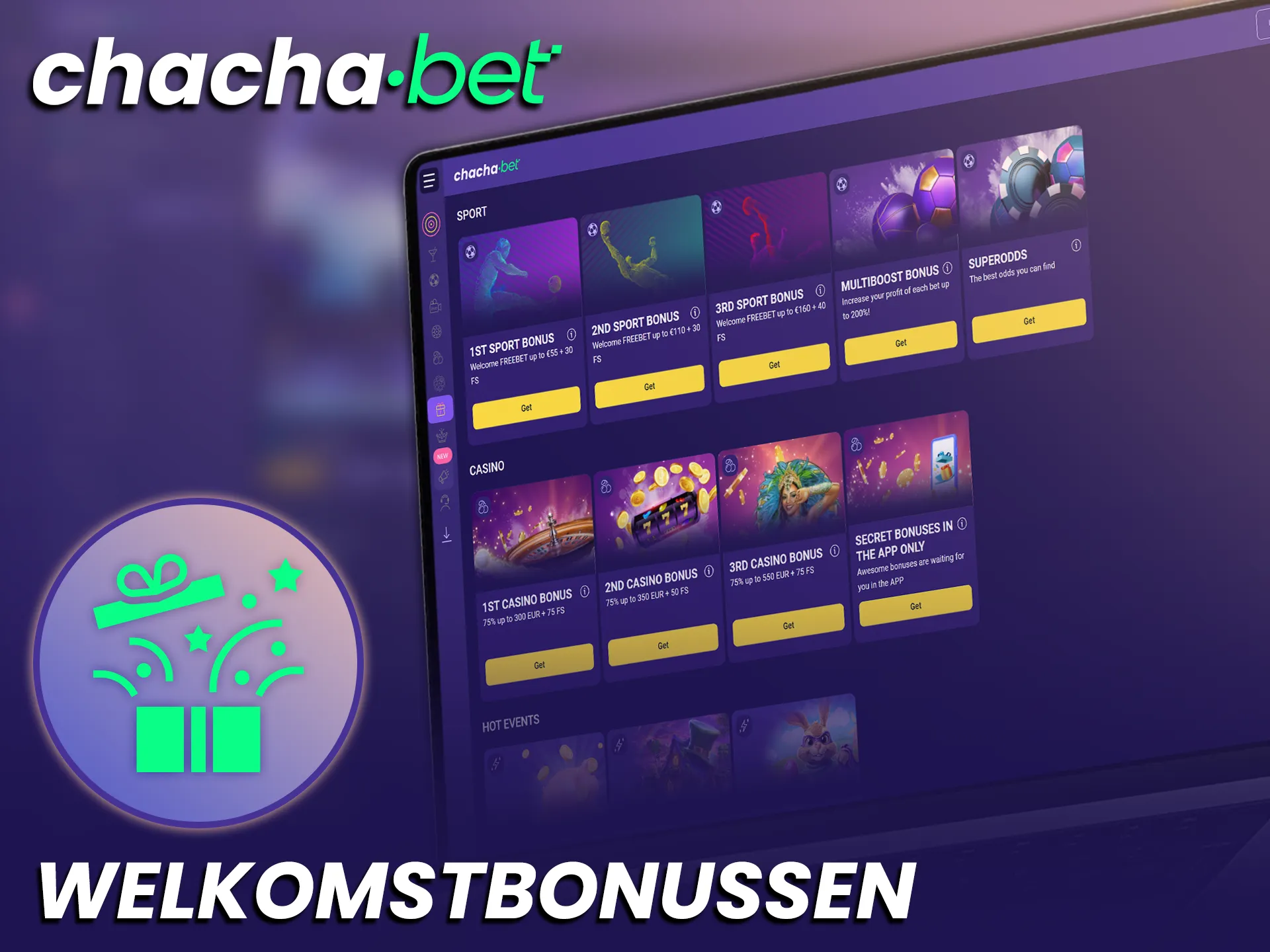Profiteer van de ChachaBet welkomstbonussen en begin direct met sporten in Nederland.