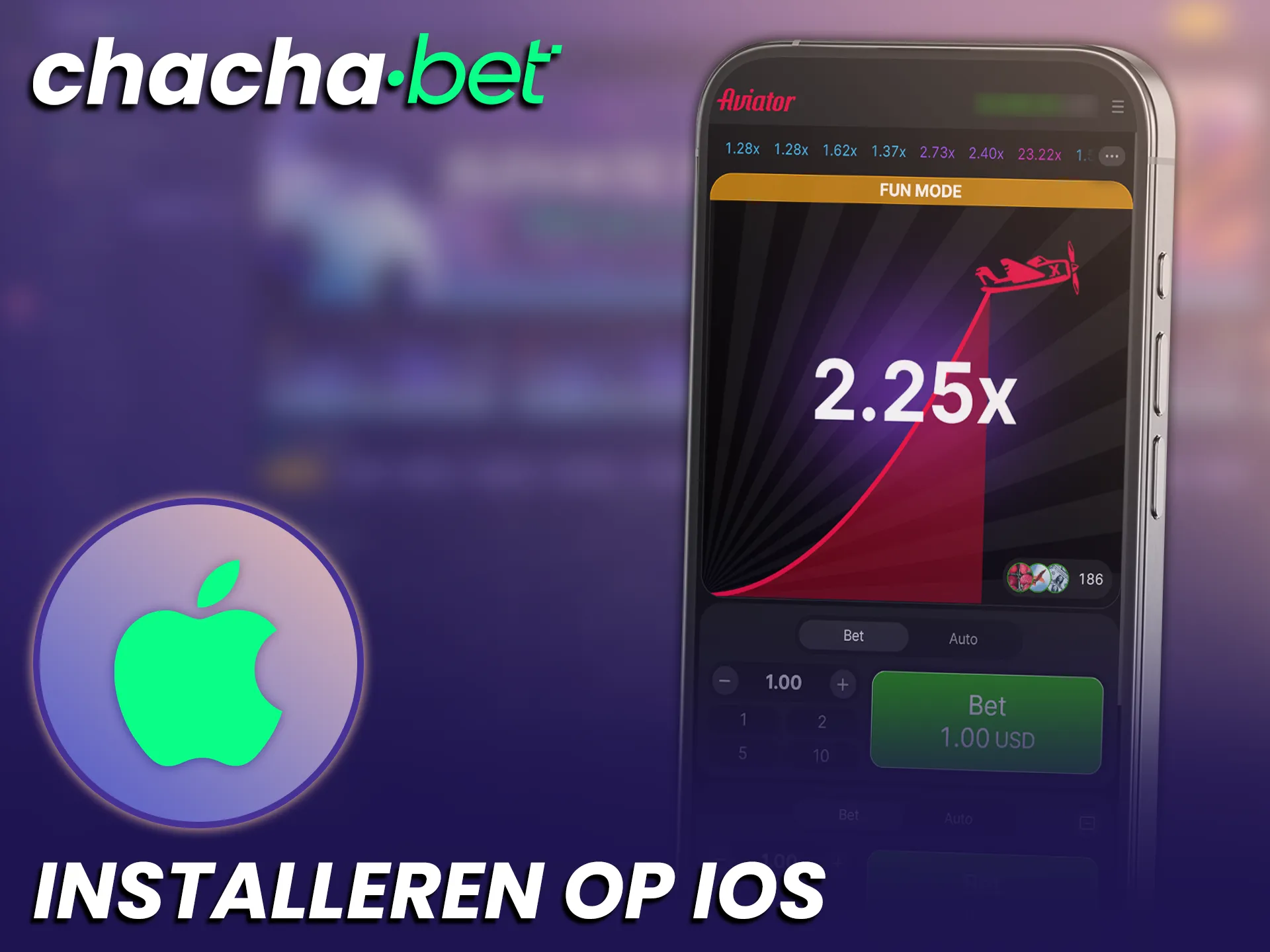 Installeer de ChachaBet Aviator app op je iOS toestel en begin direct.