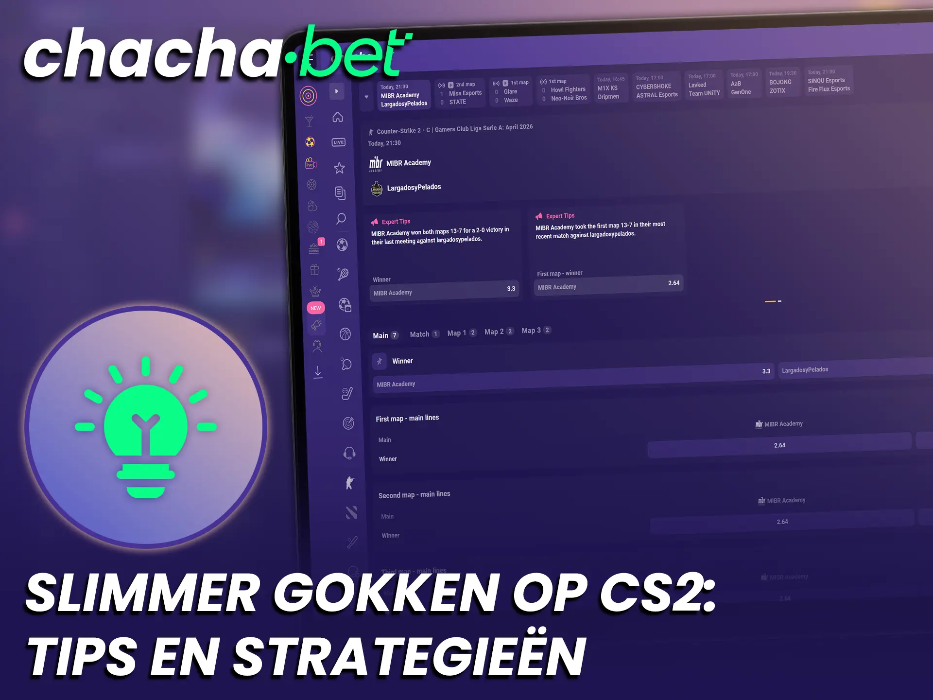 Pas professionele CS2 strategieën toe om slimmer te gokken bij ChachaBet.