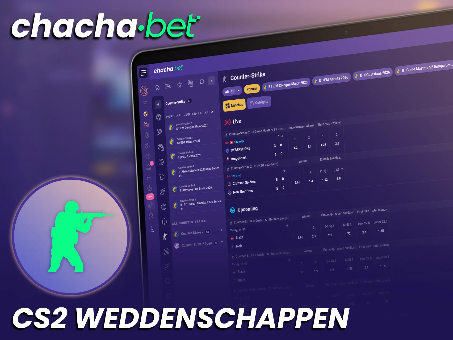 Voorspel de uitslagen van spannende CS2 wedstrijden en win bij ChachaBet.