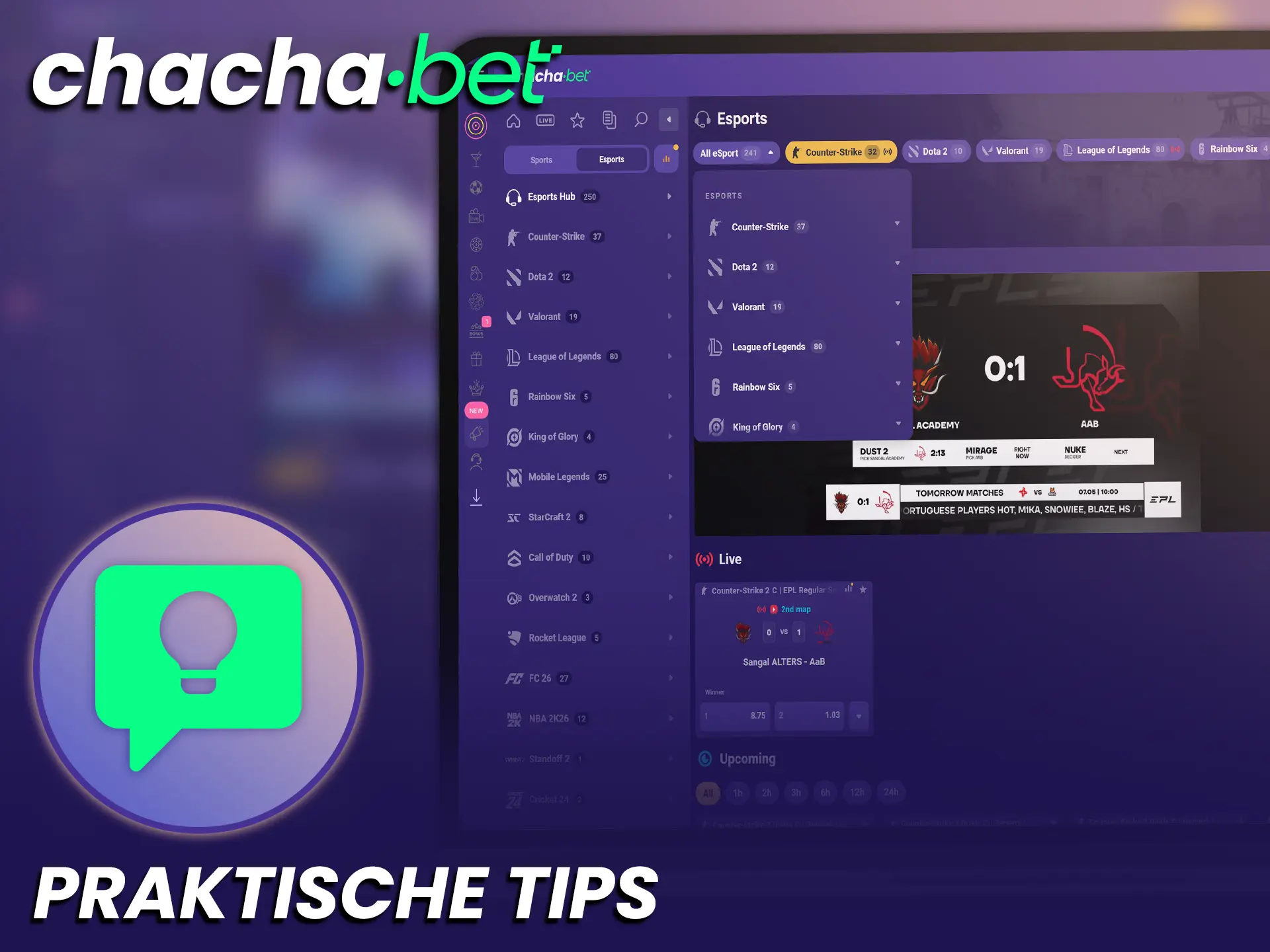 Gebruik slimme tips voor esports weddenschappen om je winstkansen bij ChachaBet te vergroten.