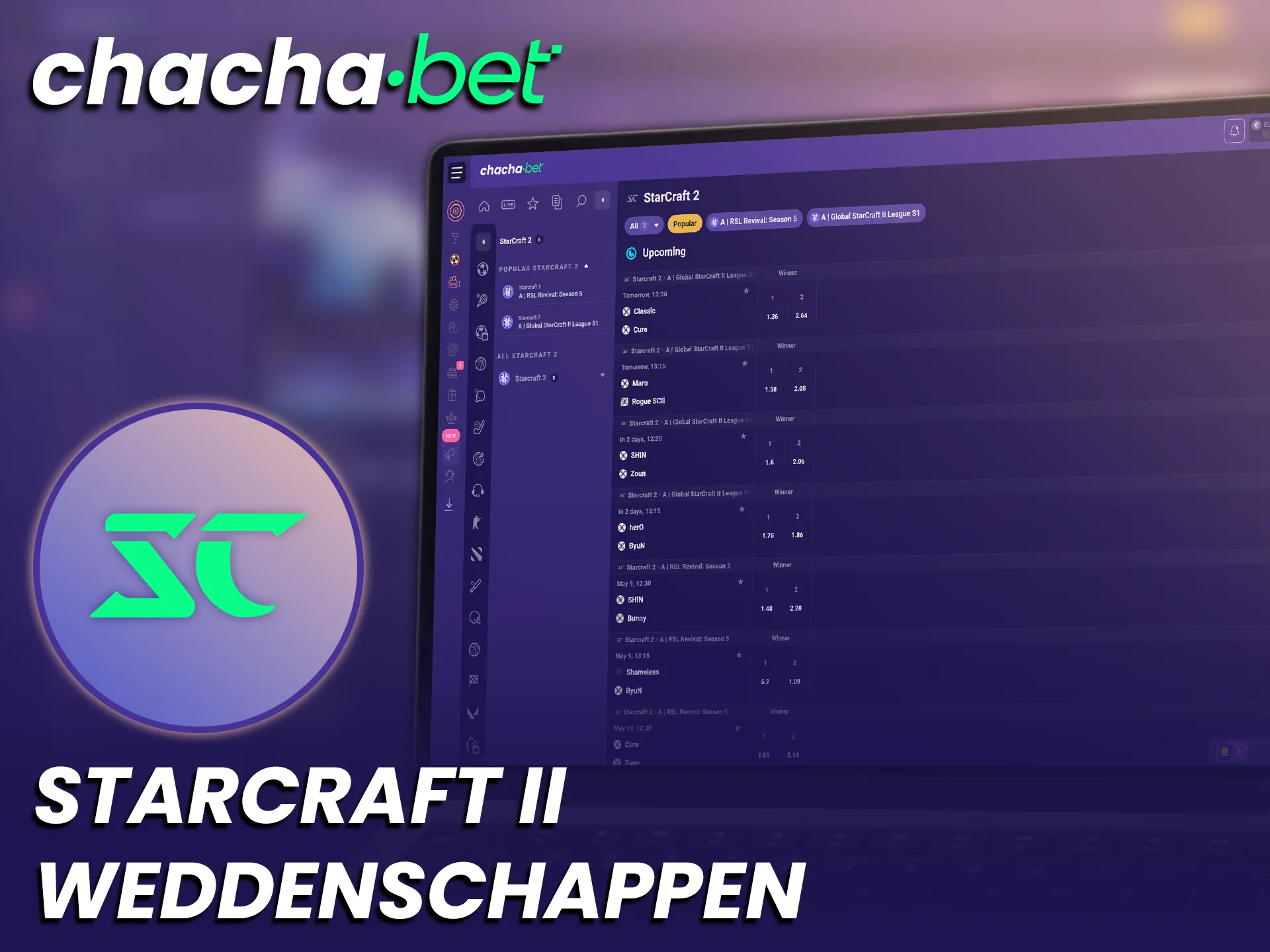 Ervaar de actie van StarCraft II wedstrijden door in te zetten bij ChachaBet.