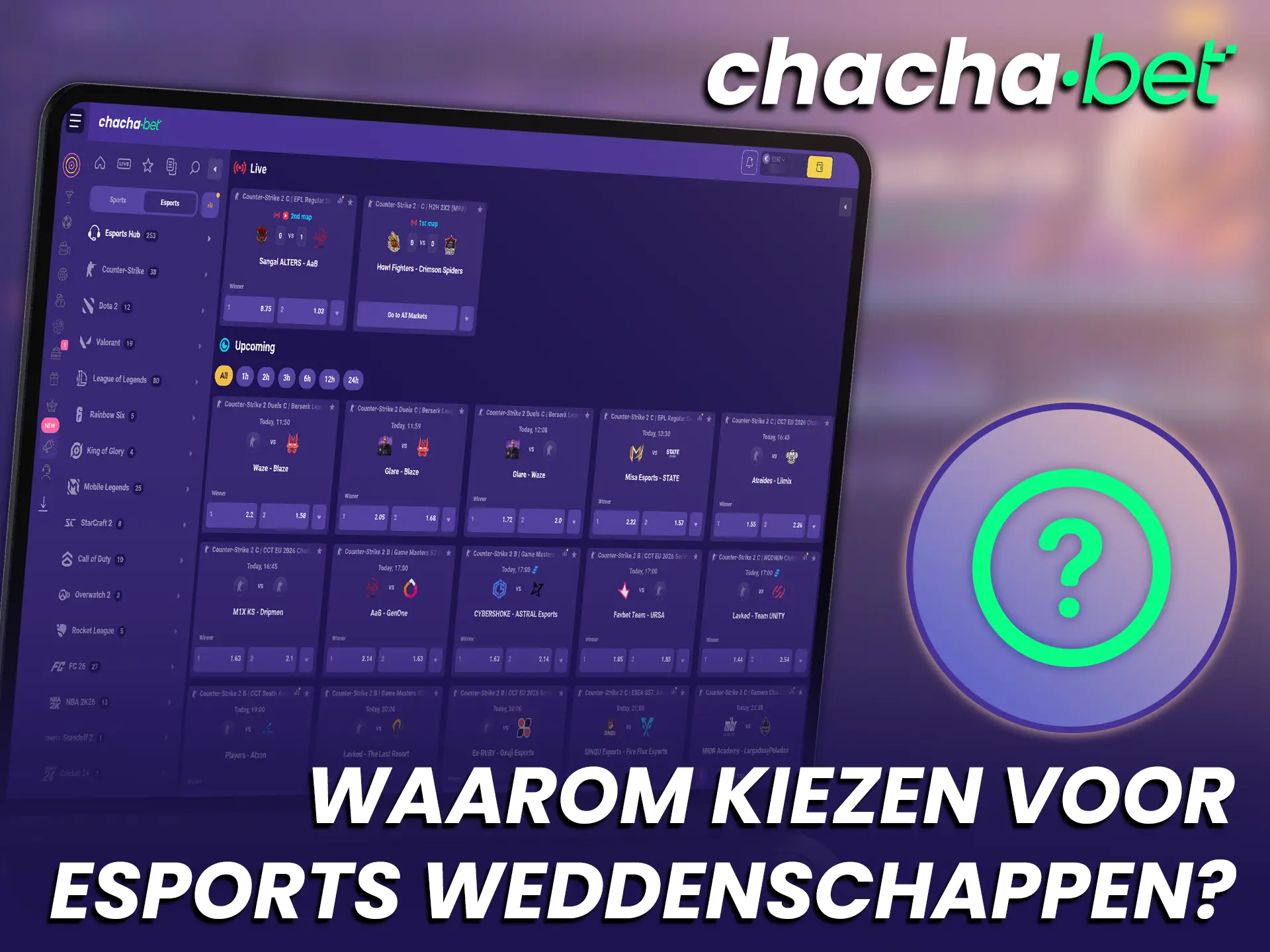 Kies voor ChachaBet Nederland Official voor de allerbeste ervaring in esports wedden.