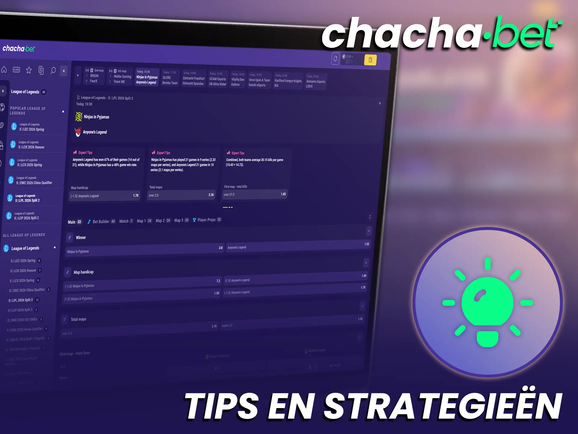 Pas slimme strategieën toe en verbeter je resultaten bij League of Legends wedden bij ChachaBet.