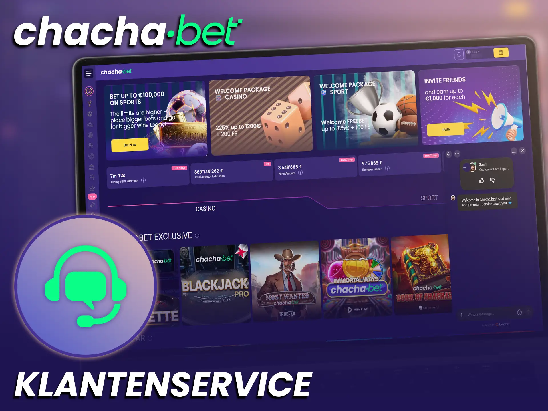 Neem contact op met de ChachaBet klantenservice voor hulp bij elke opname.
