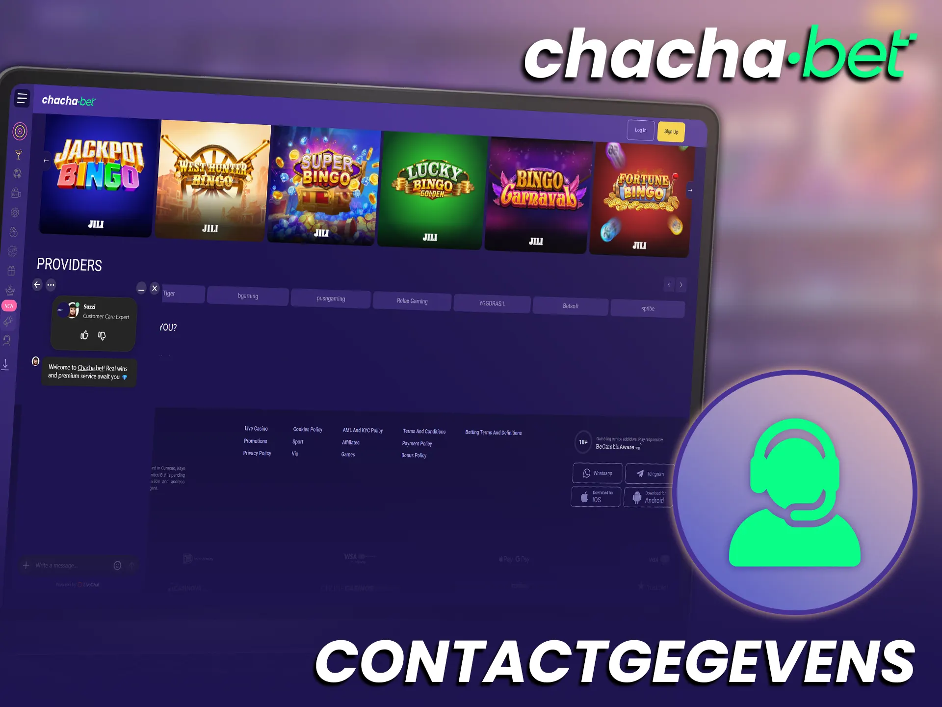 Gebruik de contactgegevens van de klantenservice voor directe hulp bij ChachaBet Over Ons vragen.