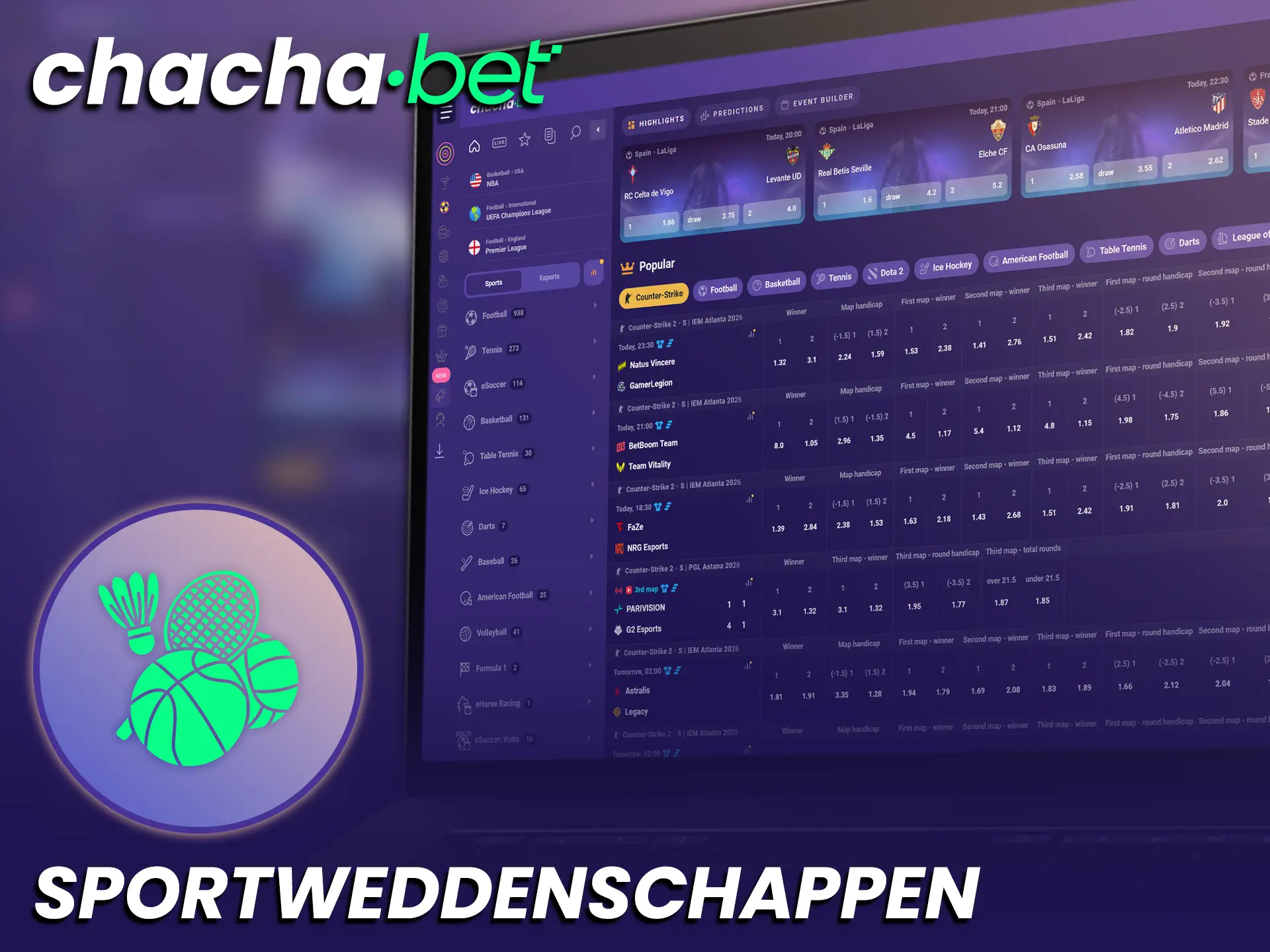 Plaats je sportweddenschappen bij ChachaBet en ontdek alle opties op het Over Ons platform.