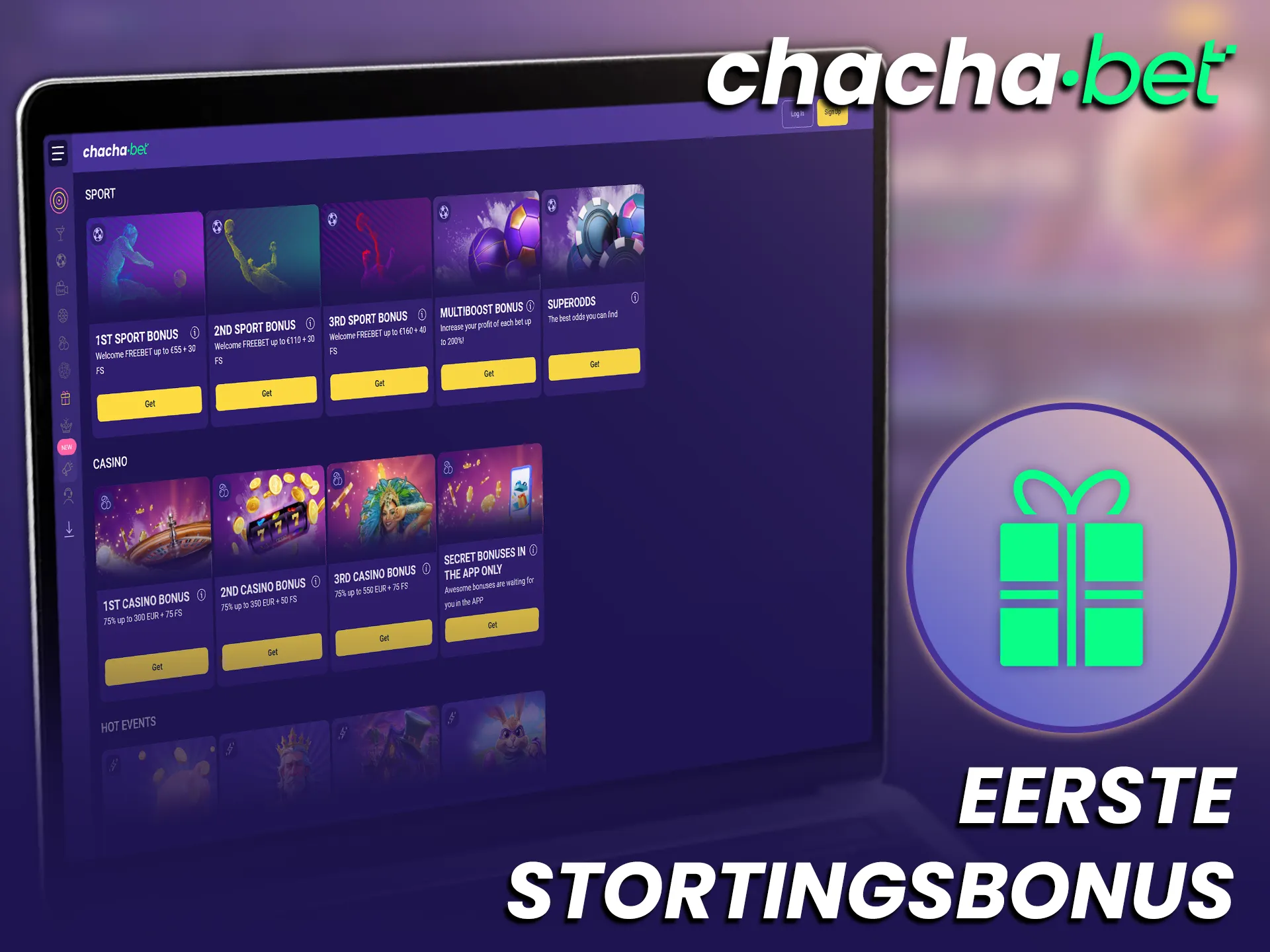 Claim je eerste stortingsbonus bij ChachaBet en verhoog direct je speelsaldo.